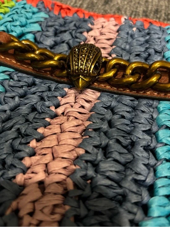 Kurt Geiger Chelsea Rainbow Stripe Fringe Tote - Picture 4 of 12